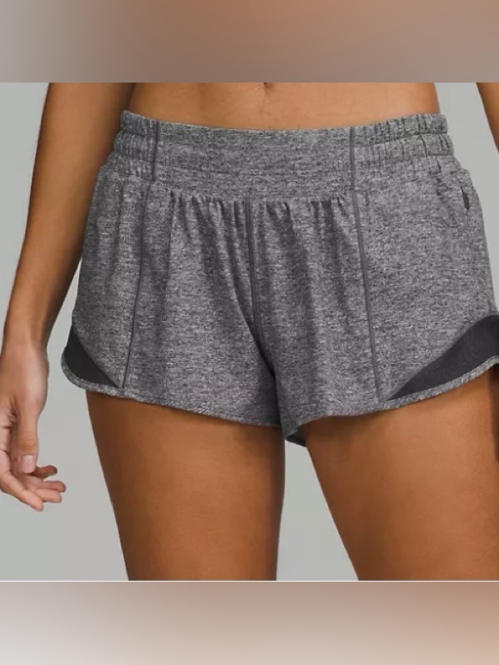 lululemon athletica Heather Gray hotty hot shorts 2.5in